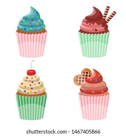 Delicious cupcake vector design illustration isolated on white background