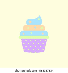 delicious cupcake, Vector illustration in flat style ?upcake