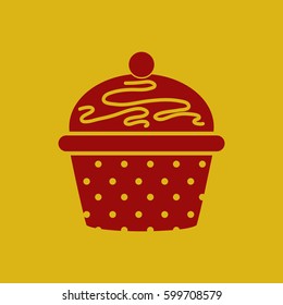 delicious cupcake, Vector illustration in flat style cupcake