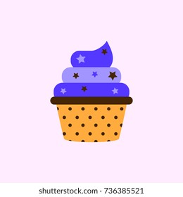 delicious cupcake, Vector illustration in flat style ?upcake
