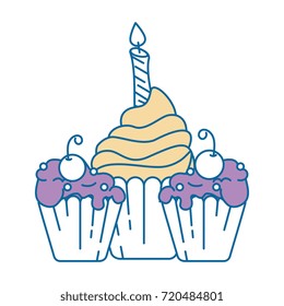 delicious cupcakes with candle