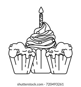 delicious cupcakes with candle
