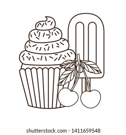 delicious cupcakes and ice cream for summer