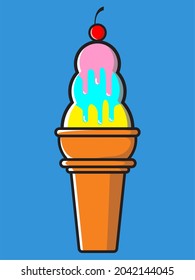 delicious, cute and adorable ice cream icon.