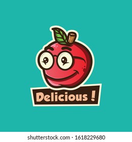 Delicious cute apple wear glasses