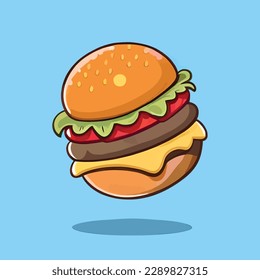 Delicious Cute Burger witrh vegetables