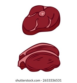 Cortes deliciosos de carne Prime Steaks e assados para grelhar ou assar
