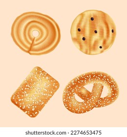 Delicious Danish butter cookies with sugar sprinkles