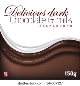 Delicious dark chocolate & milk background