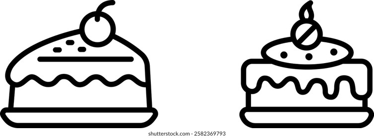 Delicious and Decorative Cake Vector Icon for Desserts, Celebrations, and Bakeries