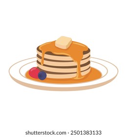 Delicious dessert Pancake, vector illustration