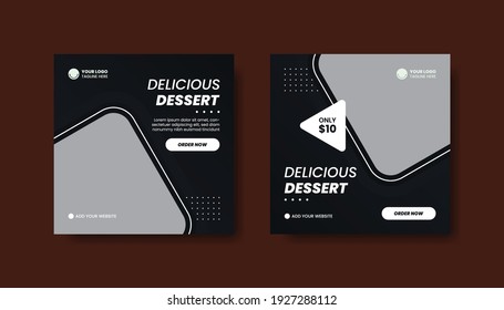 Delicious dessert social media post collection