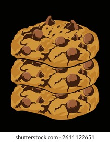 A delicious and detailed biscuit vector illustration, perfect for food-related designs. This high-quality graphic features a crispy, golden-brown cookie with realistic texture and shading. 