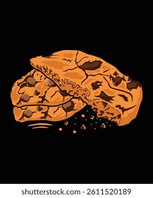 A delicious and detailed biscuit vector illustration, perfect for food-related designs. 