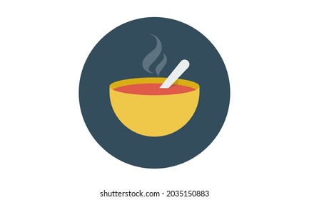 Delicious dish of soup icon vector illustration graphic design