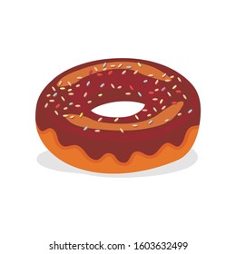 Delicious donnut vector illustration. isolated on a white background