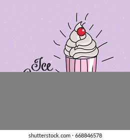 delicious donou with ice cream glass cup