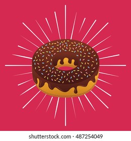 delicious donut baked goods vector illustration design