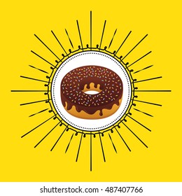 delicious donut baked goods vector illustration design