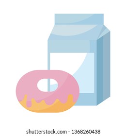 delicious donut with box milk