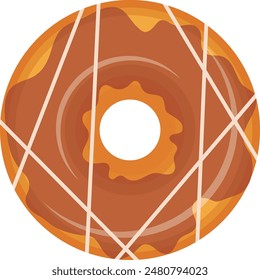 Delicioso pastel de donut con ilustración