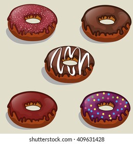 delicious donut, cartoon