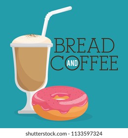 delicious donut and coffee label
