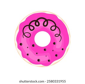 Delicious Donut with Colorful Sprinkles Vector Art