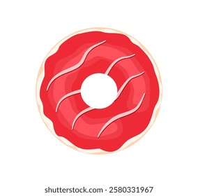 Delicious Donut with Colorful Sprinkles Vector Art