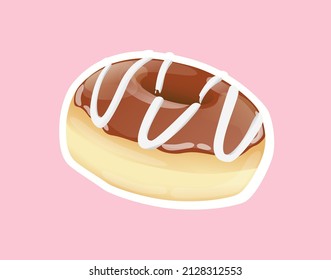 delicious donut with cream and chocolate