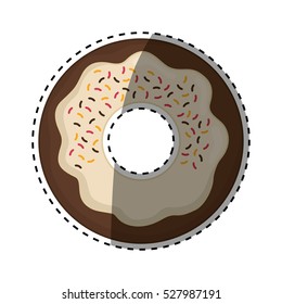delicious donut dessert icon vector illustration graphic design