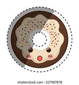 delicious donut dessert icon vector illustration graphic design