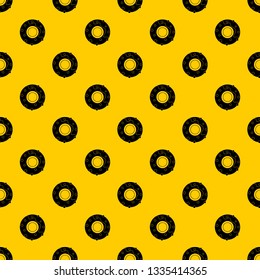Delicious donut dessert pattern seamless vector repeat geometric yellow for any design