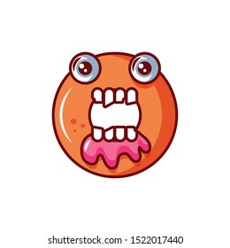 delicious donut with halloween decoration vector illustration design