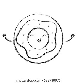 delicious donut kawaii character