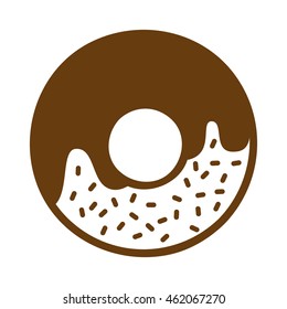 delicious donut silhouette icon vector illustration design