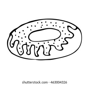 delicious donut silhouette icon vector illustration design
