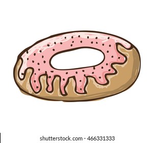 delicious donut silhouette icon vector illustration design