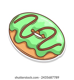 Delicious donut vector hand draw illustration