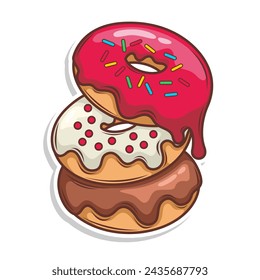 Delicious donut vector hand draw illustration