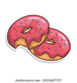 Delicious donut vector hand draw illustration
