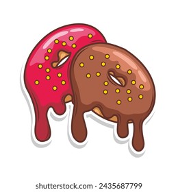 Deliciosa ilustración de dibujo de mano de vector de donut
