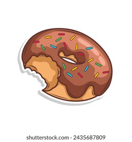 Deliciosa ilustración de dibujo de mano de vector de donut