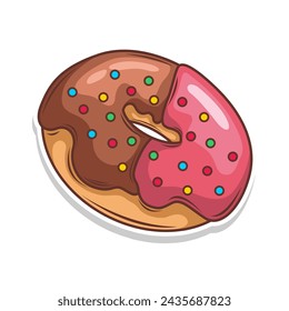 Delicious donut vector hand draw illustration