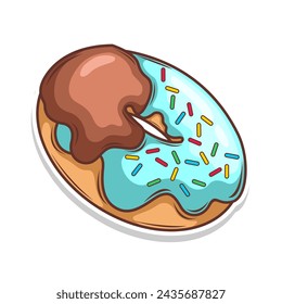 Delicious donut vector hand draw illustration