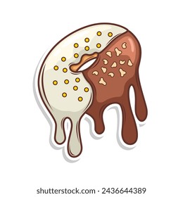 Delicious donut vector hand draw illustration