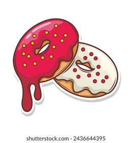 Delicious donut vector hand draw illustration