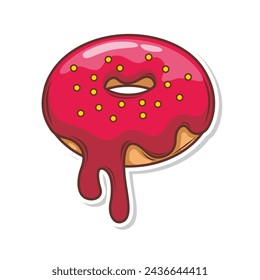 Deliciosa ilustración de dibujo de mano de vector de donut