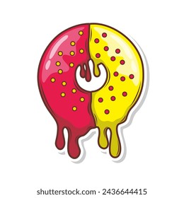 Delicious donut vector hand draw illustration
