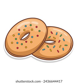 Delicious donut vector hand draw illustration